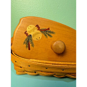 Christmas Lid Longaberger Lavender Booking Basket 1997 Classic Collection LE